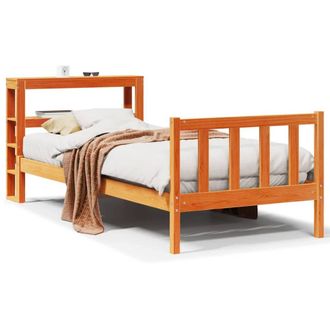 Berkfield Home Bed Frame with Headboard without Mattress Wax Brown 100x200 cm