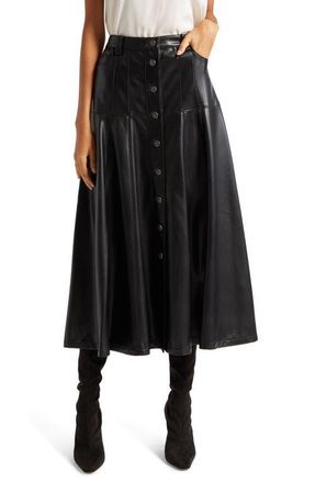 Cinq à Sept Veena Faux Leather Skirt in Black at Nordstrom, Size 0