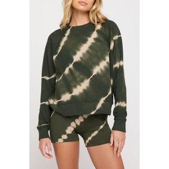 Spiritual Gangster Tie Dye Forever Cotton & Modal Sweatshirt in Loden Tie Dye at Nordstrom Rack, Size X-Small