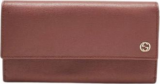 Gucci Pre-owned Leren Portemonnee - Dames - Vintage Accessoires - Roze - ONE Size - Leer - Vintage
