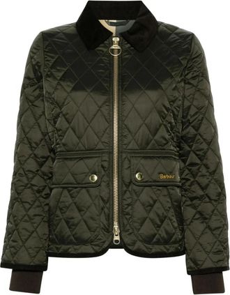 Barbour Beadnell Fitted Quilted Jacket - Dames - Winterjassen - Groen - L - Leer - Jassen