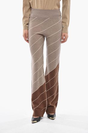 Stella McCartney FRANK STELLA Pantaloni in Lana Vergine Bicolore a Righe Stella McCartney
