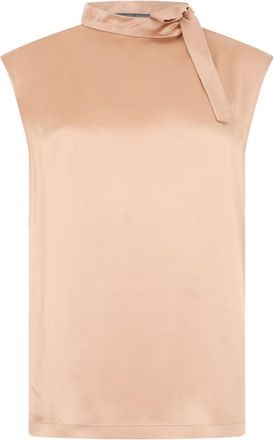 Alberta Ferretti Tops, Dames, Roze, S, Blouse met korte mouwen en strik