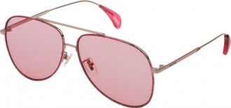 Police Womens SPL934 60 602A8X Sunglasses - Pink - One Size