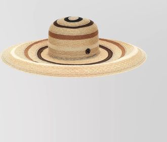 Maison Michel striped brim woven hat