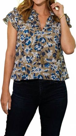 Sail to Sable Flutter Sleeve Top In Falling Floral