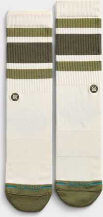 Stance Mens Olive, khaki and cream striped socks