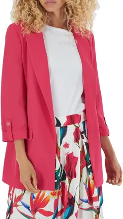 Yes-Zee 3/4 Mouw Jas - Dames - Blazers - Roze - M - Polyester - Jassen