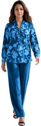 Roaman's Long Sleeve Bow Blouse in Vivid Blue at Nordstrom, Size 42