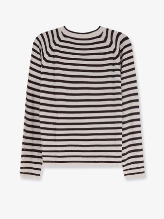 Closed Striped Cashmere Sweater - White