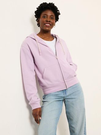 Fat Face FatFace Flora Lilac Purple Zip Through Hoodie