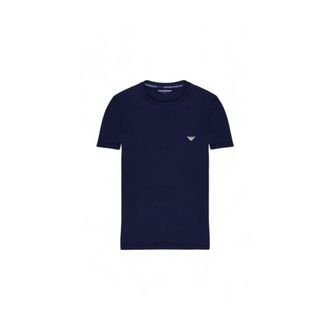 Emporio Armani Blauw Katoenen T-shirt - Heren - T-shirts - Blauw - XL - Katoen - Tops