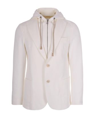 Eleventy Adjustable Hooded Casual Jacket with Internal Placket