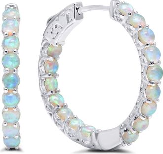 MAX + STONE Sterling Silver Inside Out Gemstone Vault Lock Earring