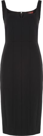 Max Mara Black Square Neck Midi Dress