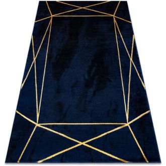 RugsX Rugsx - Alfombra Emerald Exclusivo 1022 Glamour, Elegante Geom&eacute;trico Azul Oscuro / Oro Blue 160x220 Cm