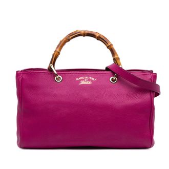 Gucci Bamboe Handtas van Leer
