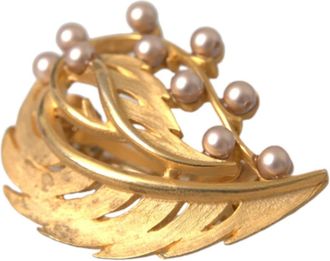 Dolce & Gabbana Haarspeld Broche - Dames - Broches - Geel - ONE Size - Leer - Accessoires
