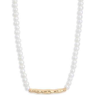 Nordstrom Rack Water Bar Faux Pearl Necklace in White- Gold at Nordstrom Rack