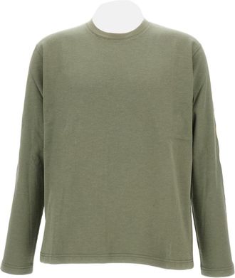 Junya Watanabe Olive Green Long Sleeve T-Shirt With Fluorescent Graphic Detail