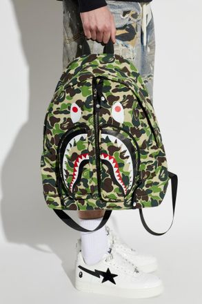 A Bathing Ape Backpack With Camo Motif, Mens, Green