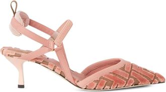 Fendi 55mm Colibri Lite FF-patterned slingback pumps - Pink