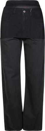 Maison Margiela Jeans Largo a Parentesi - Dames - Regular Fit Jeans - Zwart - W25 - Katoen - Jeans