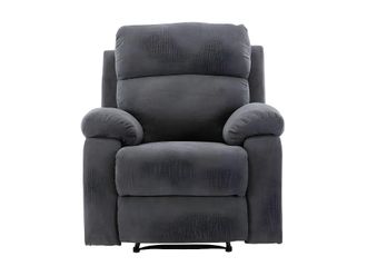 VENTE-UNIQUE.COM Sill&oacute;n relax tela gris antracita