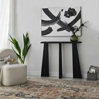 Dmora Consola Arcturus, Mesa Multiusos, Gabinete De Soporte, Escritorio De Pasillo, 100x28h83 Cm, Antracita, Con Embalaje Reforzado - Dmora