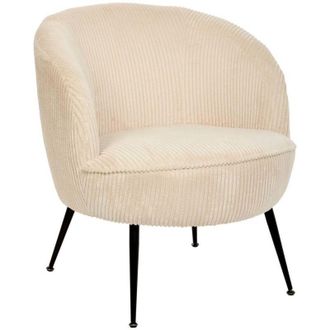 Atmosphera Poltrona tildae in tessuto creme ribbed l69xl63xh71 cm - Atmosphera cr&eacute;ateur dint&eacute;rieur