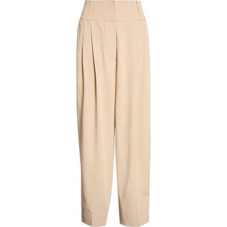 Toteme Draped Balloon Trousers in Overcast Beige at Nordstrom, Size 2 Us