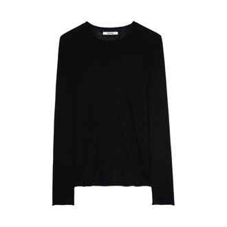 Zadig&Voltaire Tops, Heren, Zwart, L, Kasjmier, Teiss Cashmere Sweater