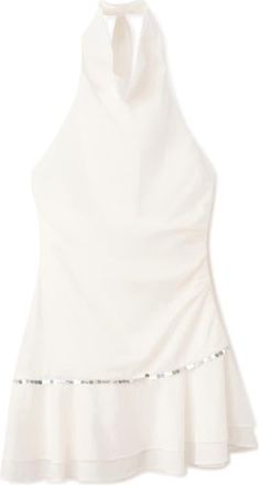 Mango Ruffled Halter Neck Dress in White at Nordstrom, Size 6
