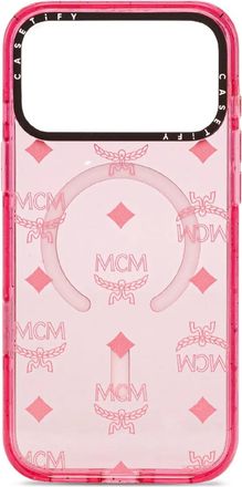 MCM x Casetify Cover per iPhone 17 Pro con monogramma - Rosa