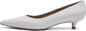 Cesare Gaspari Kitten Heel Pointed Pumps - Dames - Pumps - Wit - 41 EU - Leer - Schoenen