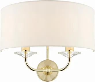 Endon Lighting Applique Doppia Endon Nixon Nichel Paralume E14x2 40w