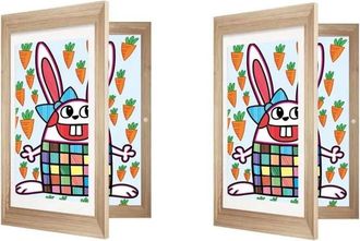 OEM Juego De 2 Marcos De Fotos, De Carga Frontal, Formato A4, Cristal Acr&iacute;lico, Mdf, Para Guardar Dibujos Infantiles