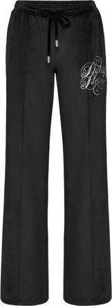Philipp Plein Chenille Straight Tracksuit Broek Signature - Dames - Sweatpants - Zwart - XS - Leer - Broeken