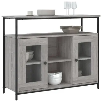 Berkfield Home Sideboard Grey Sonoma 100x35x80 cm Engineered Wood | Size: 100 x 35 x 80 cm