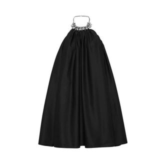 Philipp Plein Kleedjes, Dames, Zwart, S, Trapeze Halter Dress