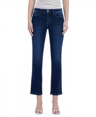 Flying Monkey Midrise Ankle Slim Straight Jeans In Blue