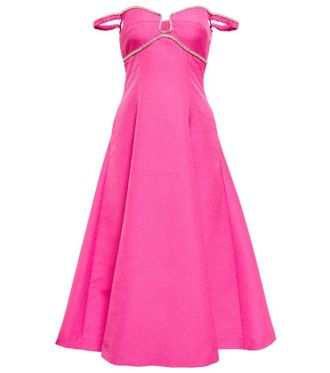 Self Portrait Embellished A-line midi dress