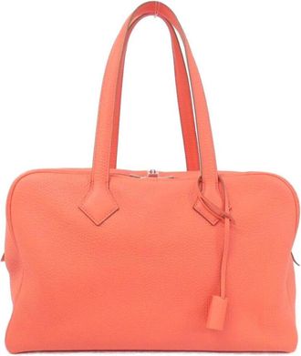 Herm&egrave;s Rose Jaipur Taurillon Clemence Leather Boston Bag (Pre-Owned)