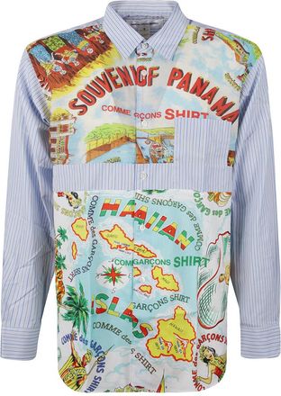 Comme Des Gar&ccedil;ons Blue Printed Shirt