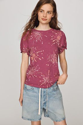 Pilcro Bennie Cotton Slim Puff Sleeve Tee