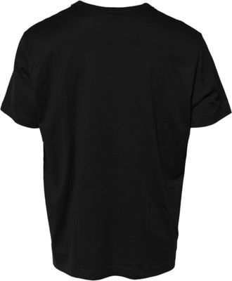 Dolce & Gabbana Mens Black Chain Necklace Cotton Crewneck T-Shirt