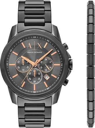 A|X Armani Exchange Chronograph Quartz Mens Watch and Bracelet Gift Set AX7170SET