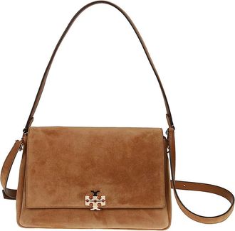 Tory Burch Tassen, Dames, Bruin, ONE Size, Su&egrave;de, Charlie Su&egrave;de Schoudertas