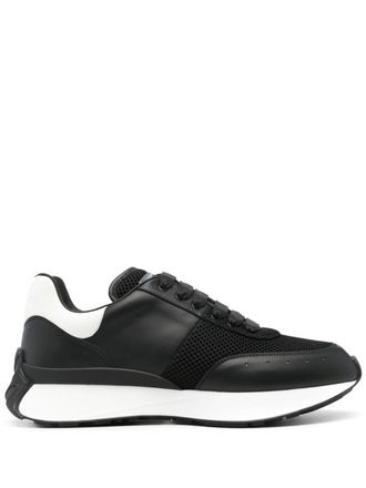 Alexander McQueen panelled chunky sneakers - men - Fabric/Calf Leather/Calf Leather/Rubber - 40 - Black