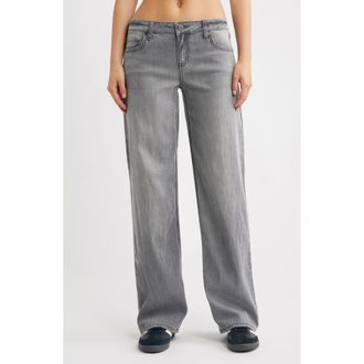 YMI Britney Low Rise Wide Leg Jeans in Grey at Nordstrom, Size 11